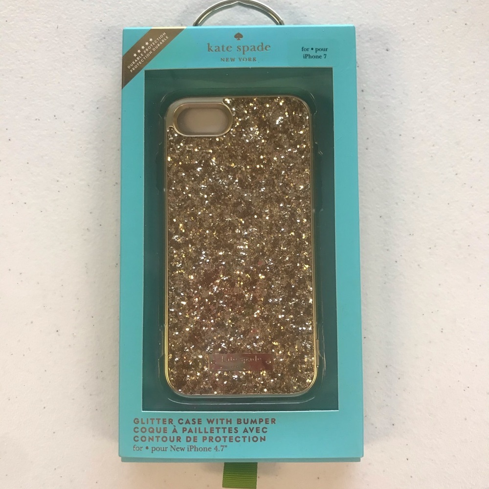 Kate Spade Gold Glitter Phone Case for iPhone 7